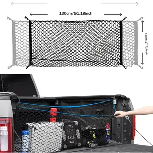 1pc Truck Bed Cargo Net, Elastic Mesh Storage Strap with Hooks, Truck Bed Organizer with Hooks, Cargo Net Suitable for Pickup Trucks