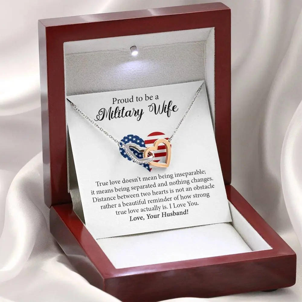 Personalized Military Wife Necklace, Army Gifts for Wife, Army Wife Gifts, Army Deployment Gift, Gift from Husband to Wife, Army Wife Military Gift