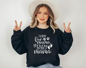 From Fur Mama To Baby Mama Sweatshirt, Pregnancy Announcement Sweater, Gift for Expecting Mom, New Mom Pregnant Reveal Shirt