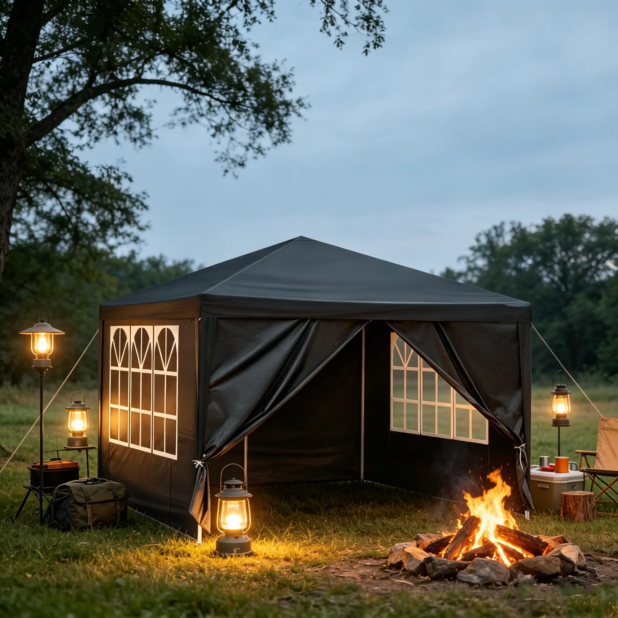 10x10 Waterproof Gazebo Canopy Tent - Portable Instant Shaded Canopy, Lightweight Sturdy Heavy-Duty Steel Frame Pop-Up Shelter with Easy-Carry Handles, Ideal for Outdoor Kitchen Setup, Portable Instant Canopy