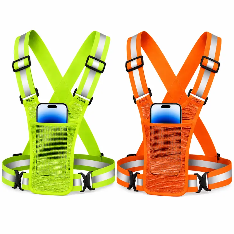 Adjustable High Visibility Reflective Safety Vest, Night Running Gear, Reflective Vest for Walking Jogging Cycling Outdoor Sports