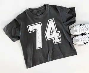 Custom Varsity Number Boxy Top – Comfort Colors Football Team, Game Day Gift