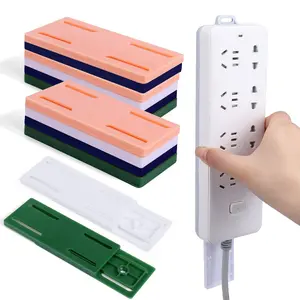 12-Pack Self-Adhesive Power Strip Holder – Punch-Free Multi-Surface Socket Mount for Kitchen, Home & Office Cable Management (Assorted Colors)
