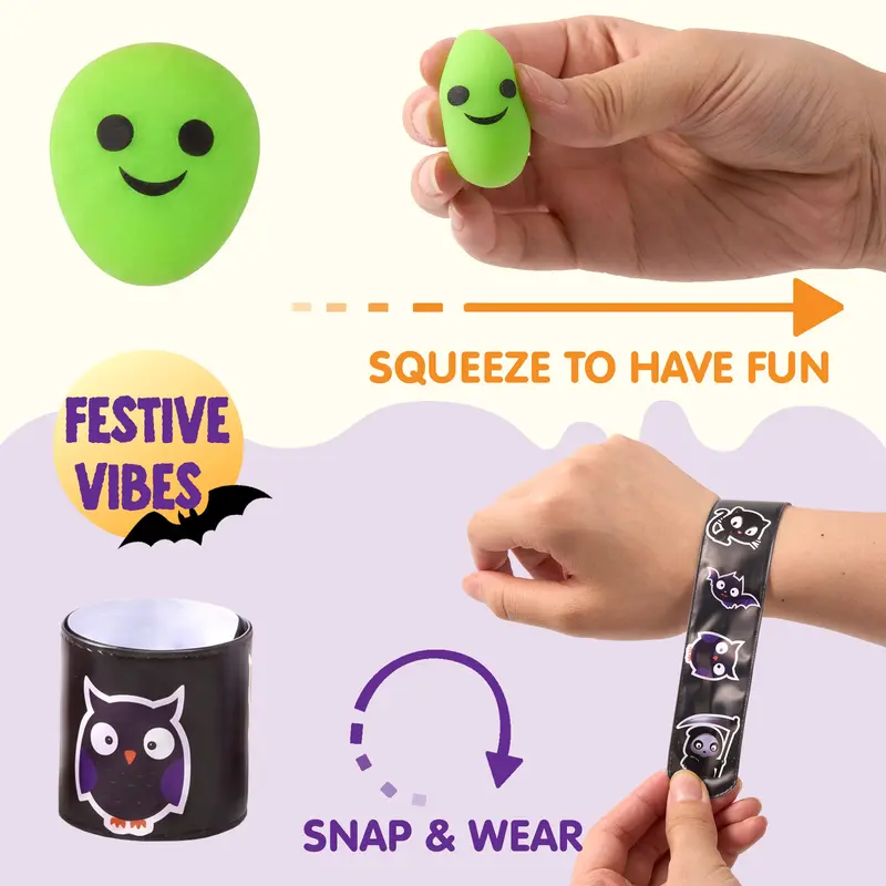 144 Pcs Halloween Toy Gifts for Kids, 24 Packs Prefilled Mini Pumpkin Buckets for Kids Halloween Party Favors Trick or Treat 144Pcs Witch's Jar (24 Packs)