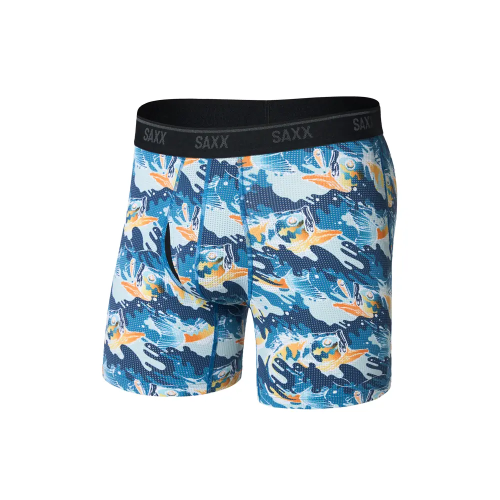 SAXX Mens Quest Quick-Dry Mesh 6 Inch Boxer Briefs Casual Casual - Blue