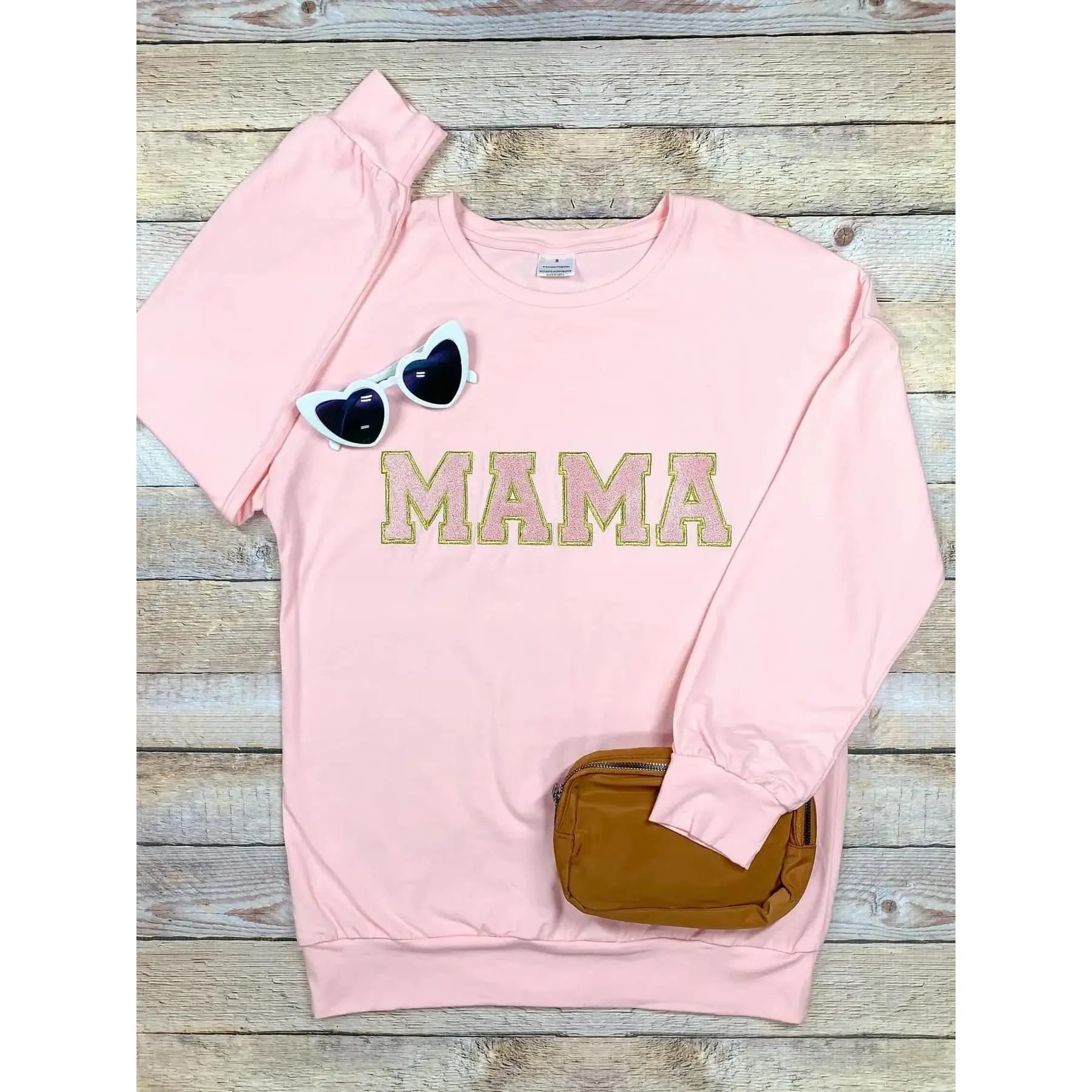 Women's Casual Round Neck Long Sleeve Pink Pullover Clothes - Mama and Mini Family Matching Sweaters {RTS}