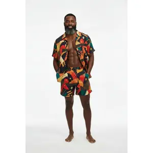 African Print Unisex Cotton Shorts Juneteenth — Igba ASAKE-OGE