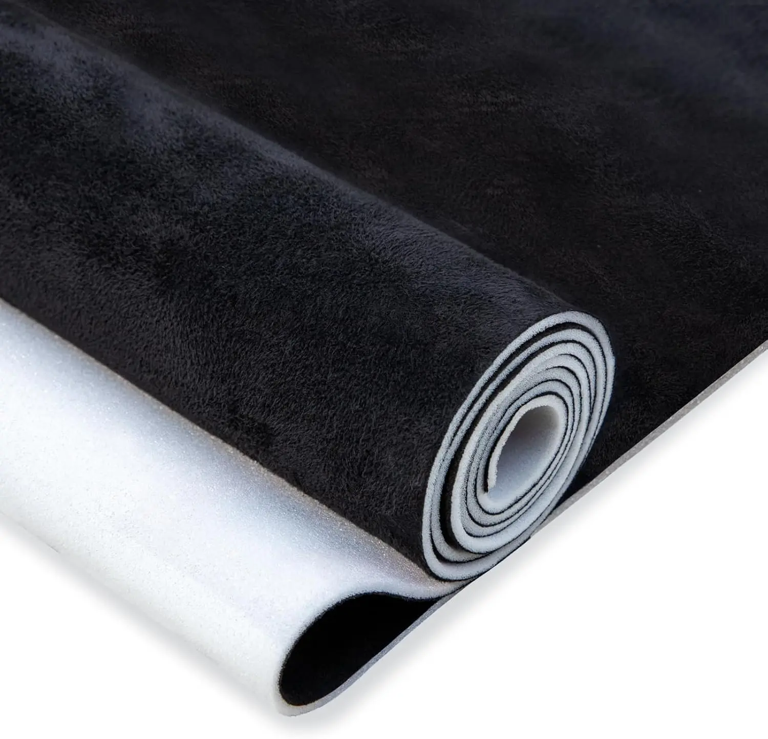 Suede Headliner Fabric with Foam Backing - Black Suede Headliner wrap Interior Material for Car/Truck/SUV/RV Roof, Home Repair/DIY Headliner Material Automotive Headliner Fabric (Black, 99"×60“)