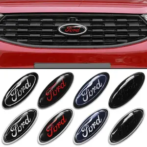 Car Front Trunk Emblem Logo 3D Body Stickers For Ford Fiesta Mondeo Fusion Explorer Escape Shelby Edge Kuga Rear Tail Auto Decal