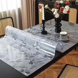 Floral Table Protector 36 x 60 Inch, 1.5mm Thick Table Cover, Waterproof Dining Tabletop Protector Rectangle Vinyl Tablecloth PVC Desk Pad Mat for, Wooden Table
