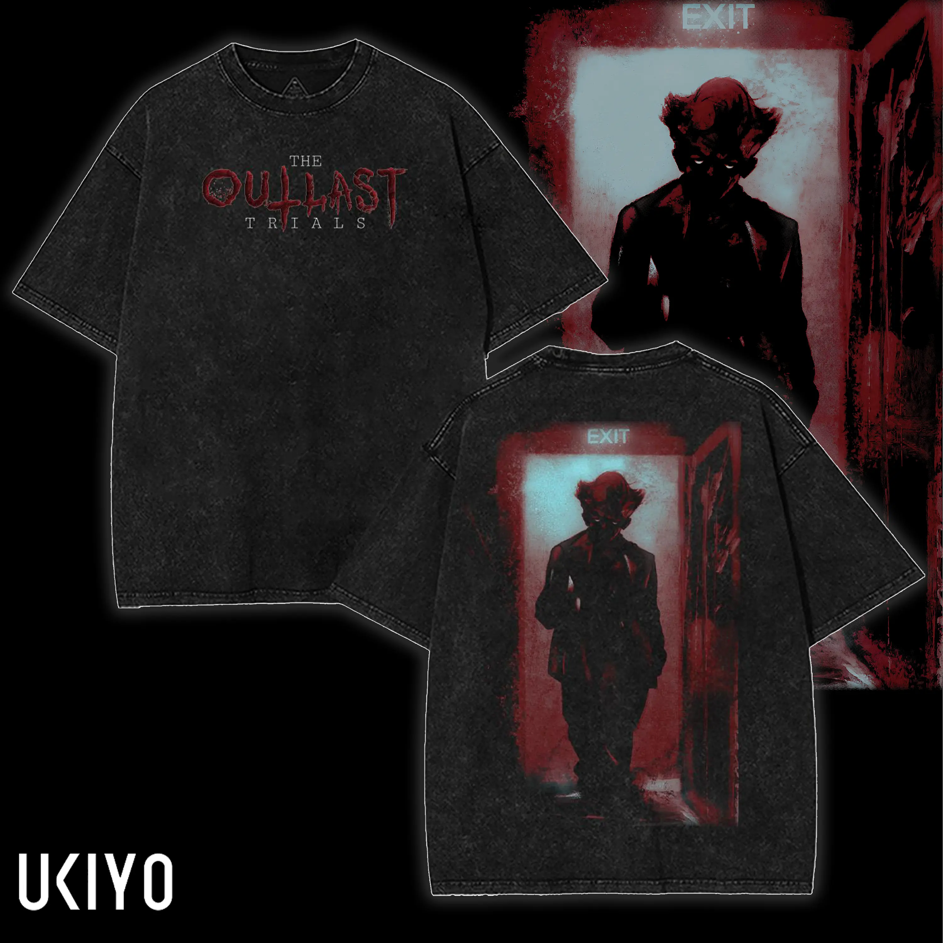 The OUTLAST Trials Game Graphic Washed T-shirt Tanktop Men's Women's Clothing Cotton Short Sleeve Tees Vintage Washed Oversized T Shirt