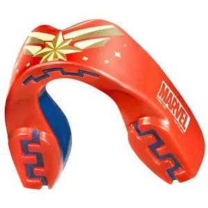 SafeJawz MARVEL Sports Mouthguard Dual Layer Premium Mouth Guard with Case for Basketball, Football, MMA, Hockey - Adult - CAPTAIN MARVEL