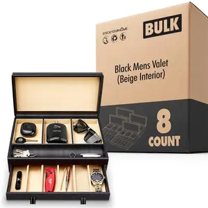 Black Men's Valet (Beige Interior) 8 Count