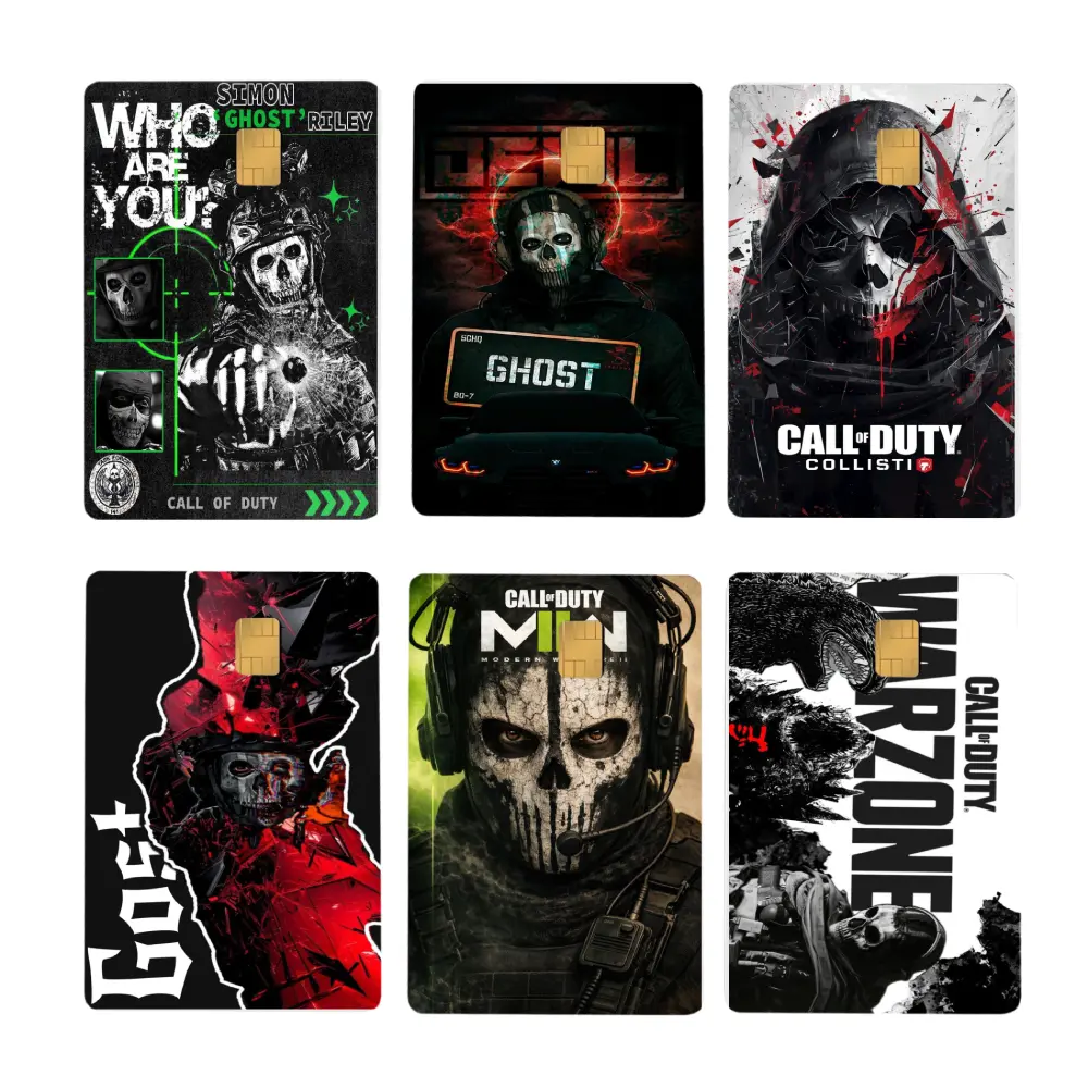 Call of Duty Ghosts Credit Card Skin Sticker, COD Video Game Premium Matte Vinyl Decal Cover, Skull Soldier Wallet Decal, Gift for Gamers Fans