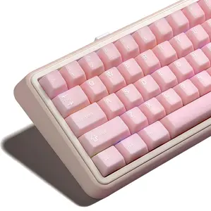 Womier PBT Keycaps,Translucent Ceramic Keys Cherry Profile Double-Shot Keycap for All US Layout Mechanical Keyboard