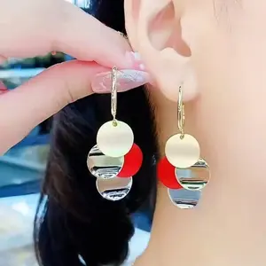 Women's Silver Color Multi-Layer Flower Earrings, Layered Ear Studs, Elegant Fashion Jewelry Gift for Women