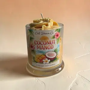 Coconut mango whipped candle