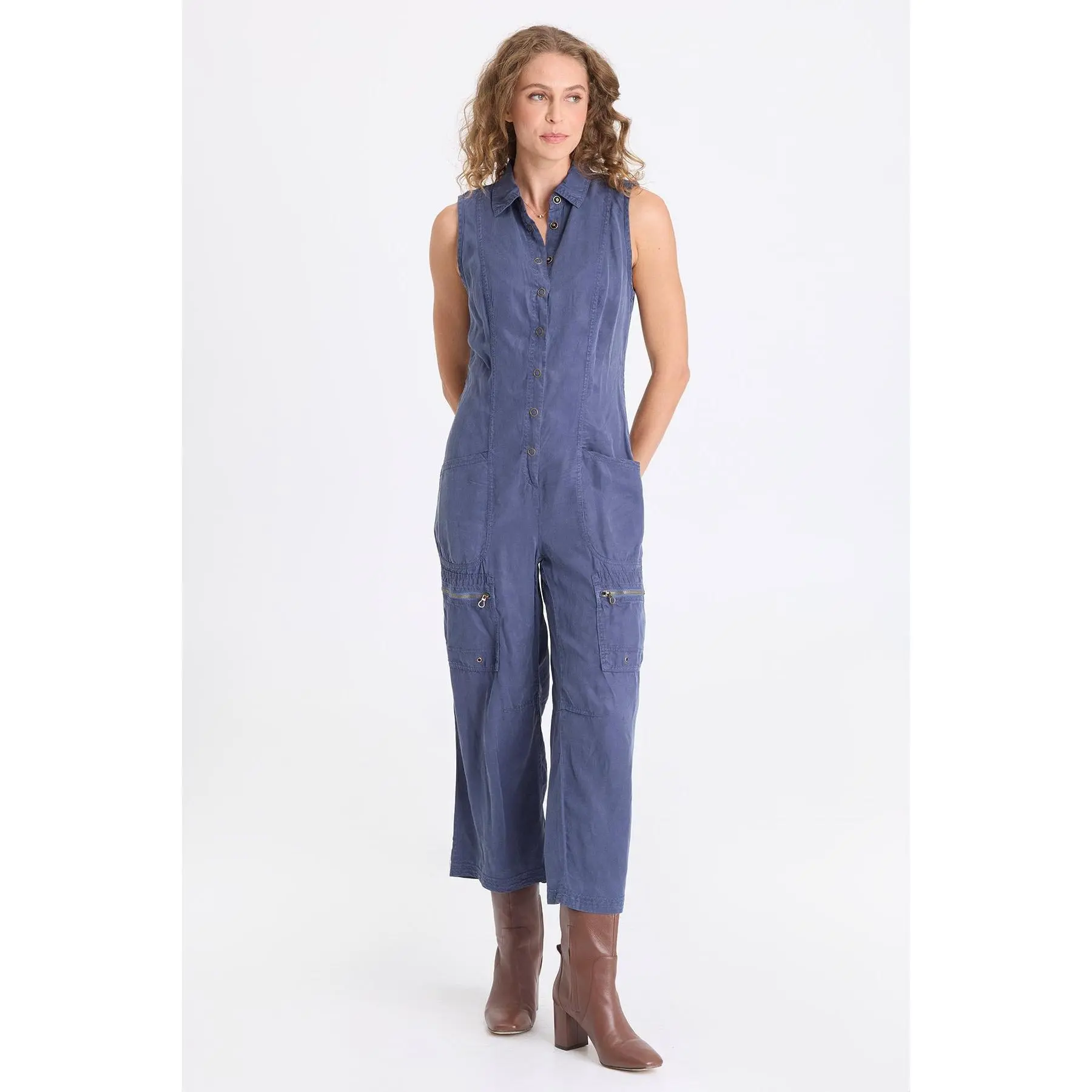 Badru Twill Snap Up Jumpsuit