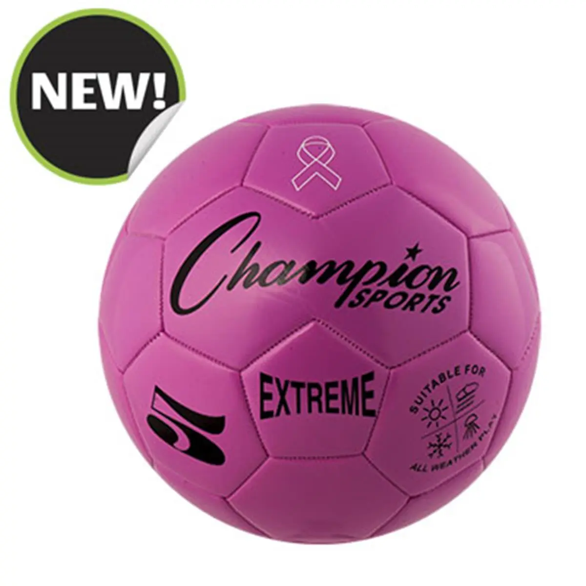 Champion Sports Extreme Series Size 5 Soccer Ball - 8.75 in., Pink, All Weather Balls for Futsal, Sports & Outdoor Activities, All Weather Ball