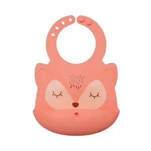 Tiny Twinkle Silicone Roll-Up Bib – Waterproof, Easy-Clean Bib with Food Catcher Pocket – Soft, Adjustable & Travel-Friendly for Babies