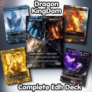 Dragon Kingdom – Anime MTG Proxy Deck | 100 Card EDH Commander + Tokens | Epic Dragon Tribal Gift for Gamers