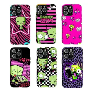 Invader Zim Girl Phone Case Y2K Emo Scene Aesthetic Shockproof Protective Cover Compatible with iPhone 11-17 Pro Max/Plus and Samsung Galaxy S22-25