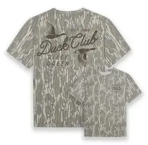 Riley Green Duck Club Real Tree Classic Camo Dri-Fit Tee - Performance Hunting T-shirt, Original Bottomland, Shirt For Ment Casual Breathable