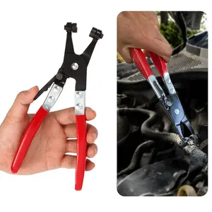VAYWET Auto Repair Plier Hose Clamp Pliers Spring Coolant Radiator Heavy Duty Swivel Jaw Hose Clamp Tool Handle Removal Installation of Ring or Flat Type Oil Valve Seal Remove Straight Throat Tube Bundle Clamps For Car Water Pipe Locking Automotive Tools