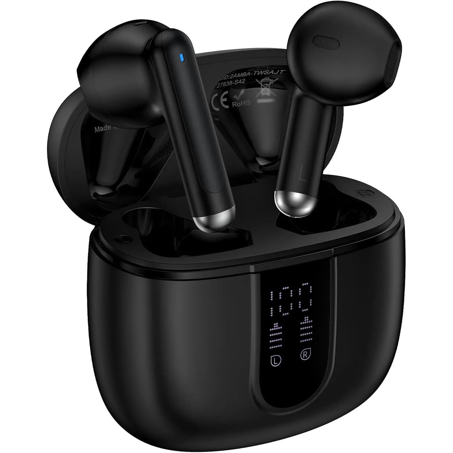 h-49 Wireless Earbuds Bluetooth Headphone for Samsung Galaxy S26 S25 Ultra S24 S23 S22 S20 S10 A17 A36 A16 A15 60H Playback with Dual LED Display IPX7 Waterproof Sports in Ear Earphone for Pixel 10 9 8 7 6, Audio, Headset, Plug, Adjustable, Foldable, Wire