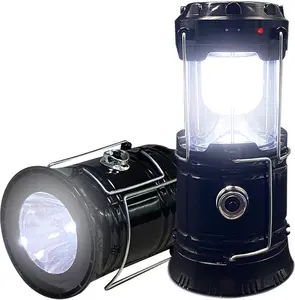Solar & USB Rechargeable Camping Lantern, Waterproof Collapsible LED Emergency Light for Power Outages, Hurricane Supplies, Camping & Survival Kits