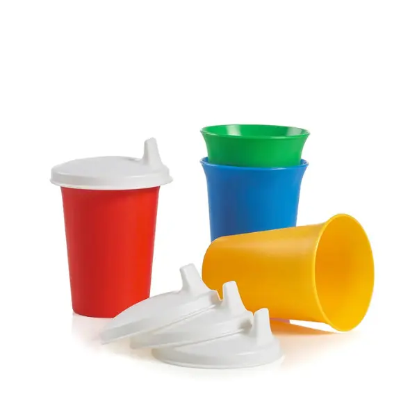 Tupperware Bell Tumblers and Sipper Seal Sets - 4 Classic 6-oz Durable Tumblers with Matching Seals for Kids - Reusable Drinkware - Textured Grip & Dripless Design - Dishwasher Safe - Space Saving Storage