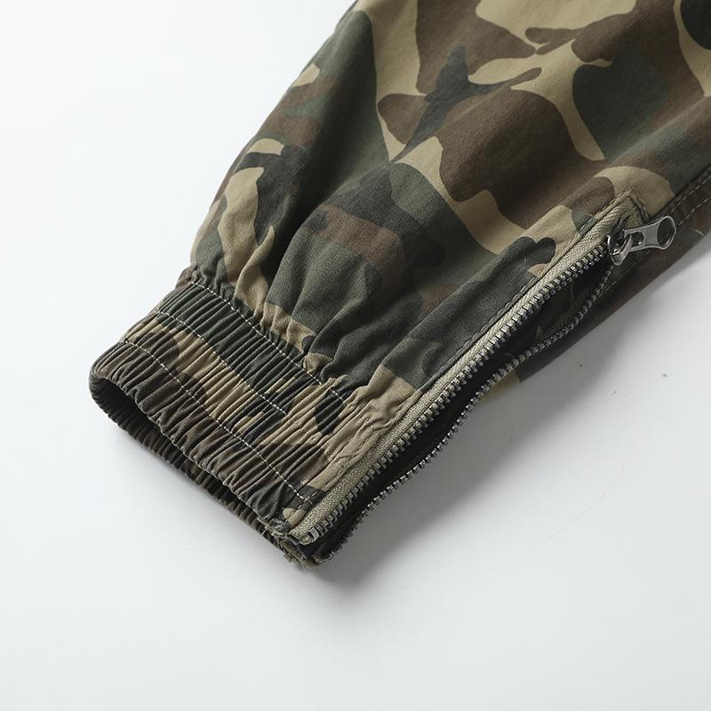 Stylish Cargo Camo Pants Military Army Green Elastic Drawstring Multi-Pocket Work Outdoor Tactical Multi-Flap Stretchy Zippered Cuffs Harem Pants