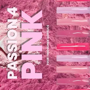 PressedByJordin Passion 4 Pink Acrylic Collection - Four 2oz Acrylic Powders / Viral Pink Acrylic Powder