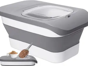 10–13 lbs Collapsible Dog Food Container, Airtight Pet Storage with Scoop & Silicone Bowl, Dry Food for Dogs & Cats