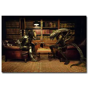 Alien vs Predator Movie Funny Art Poster
