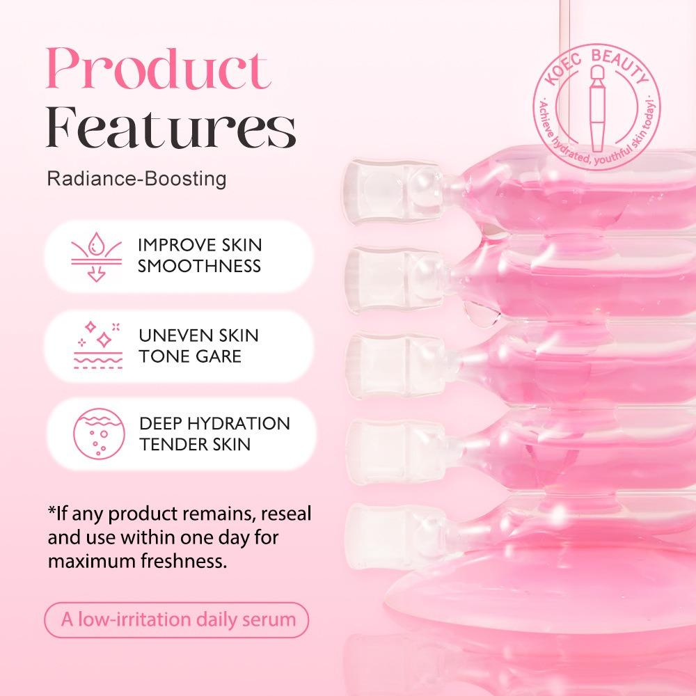 Salmon Dna Pdrn One Day Serum, Pink Peptide Skincare Ampoule for Face, Collagen, Glutathione, Hyaluronic Acid