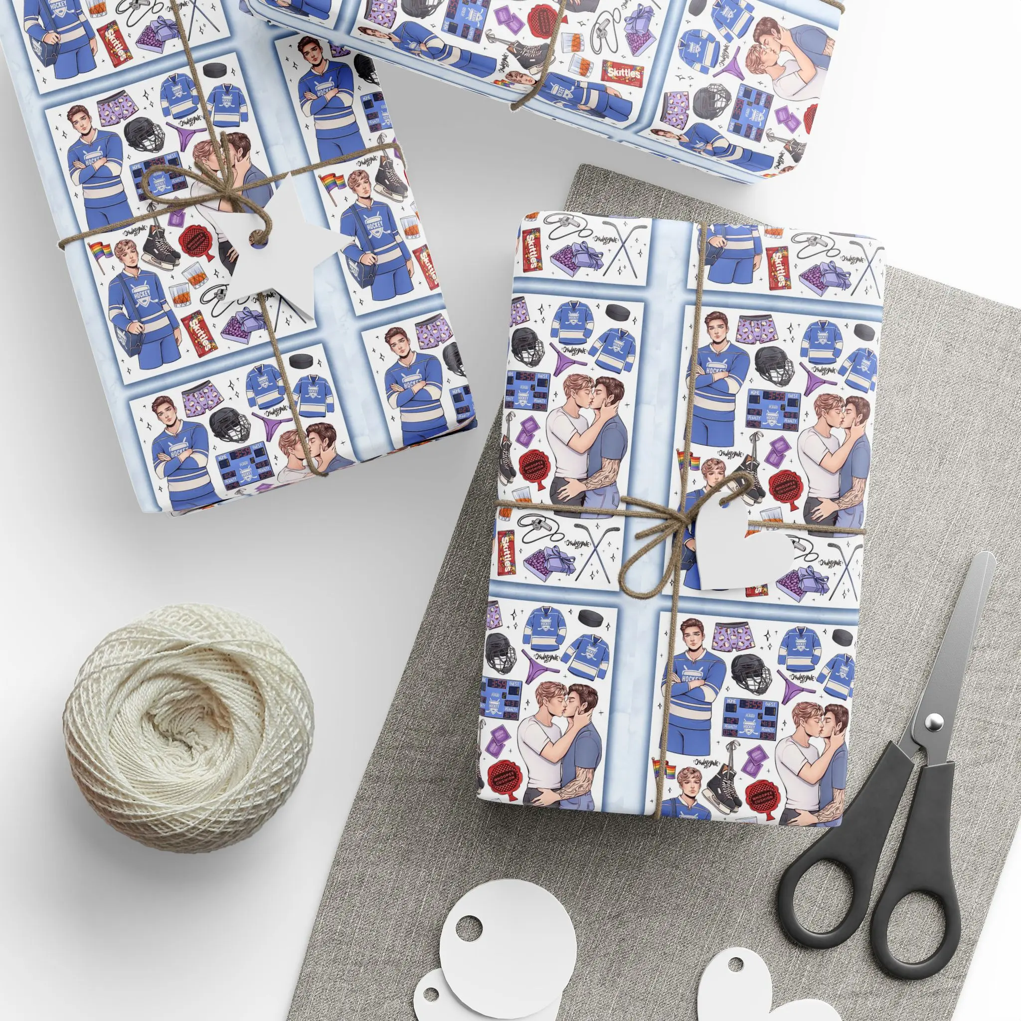 Heated Rivalry Blue Wrapping Paper for Gay Hockey Romance Fans - TikTok ...