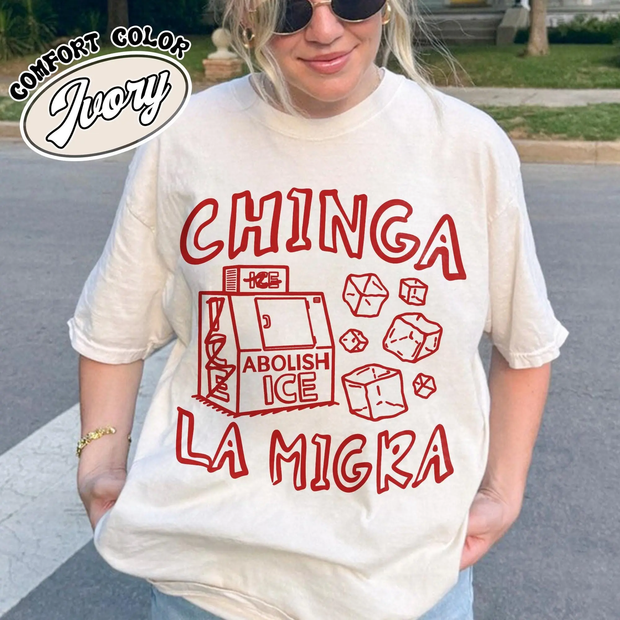 Chinga La Migra Shirt, Abolish Ice, End Ice Political, DACA Liberal Immigrant Human Rights Comfort Colors
