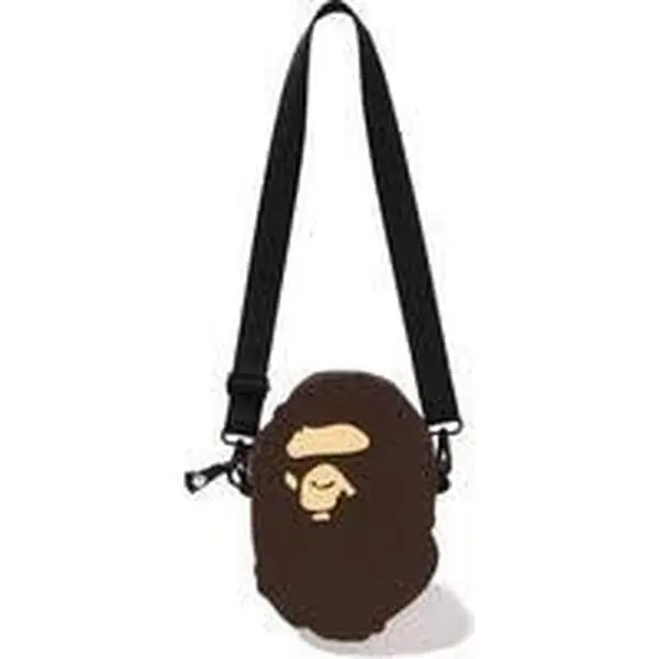 Bape Ape Head Silicon Shoulder Bag Brown