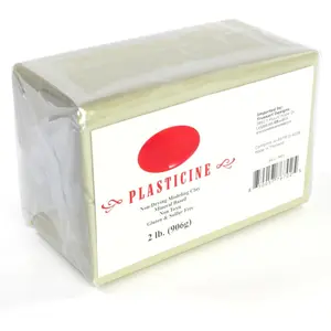 and Non-Drying Oil-Based Plasticine Modeling Clay, Cream, 2 Pounds, Sulfur-Free & ,  for , Beginners, and Artists,  for Arts and Crafts Projects
