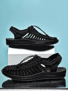 New Woven Braided Sandals Slippers Beach Shoes Couple Style, Comfortable Summer Footwear, Casual Fashion for Men & Women