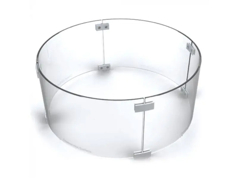 Dante Products WG23-RD 23 in. Round Glass Wind Guard Kit with 4 Piece Glass Panels