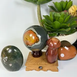 Natural crystal decoration~Pretty polychrome jasper flame