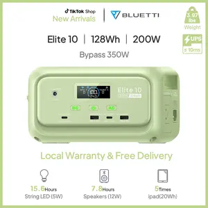 BLUETTI Elite 10 Green Portable Power Station 128Wh, 3.8 lbs Palm-Sized, Airline-Approved for Travel, Camping & Emergencies