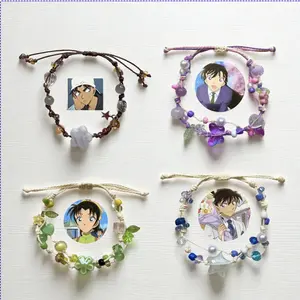 [NEW] “Summer Bloom” Handmade Wax Cord Bracelet – Floral Theme, Adjustable for Couples & Friends