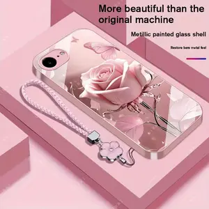 Suitable for [iPhone 16e] high-end phone case，a beautiful four-leaf clover lanyard is included,exquisite and high-end design,a variety of colors are available for you to choose from YM99