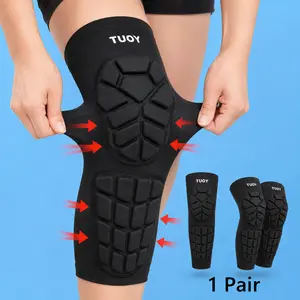 TUOY Knee Pads Compression Leg Sleeve for Basketball Volleyball Soccer Anti-Slip Knee Protector Gear Youth Kids Adults 1 Pair Shin Guards