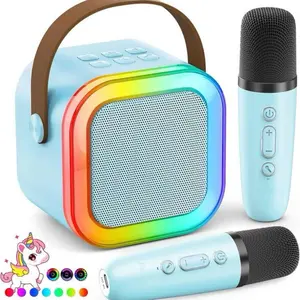 Concert Style Karaoke Mic with Colorful Light Show Bluetooth Microphone for Kids and Teens Voice Change Effects Fun and Interactive