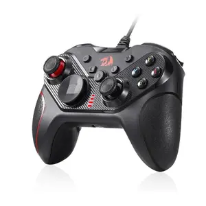 Redragon G710 Wired Gaming Controller - Dual Vibration Motors, Rapid Trigger, Ergonomic Design, 4 Programmable Keys, Customizable Macros, Adjustable Joystick Heights - Work for PC & Android & NS