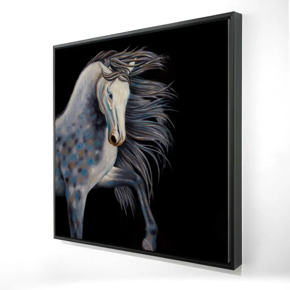 Begin Home Decor 2081-2424-AN219 24 x 24 in. Abstract Horse Framed Canvas - Western Farm Animal Home Decor